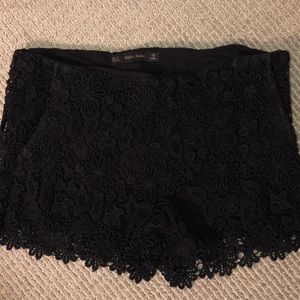 Black lace shorts